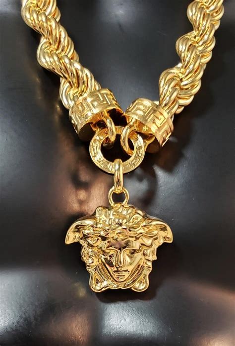 versace necklace gold plated.